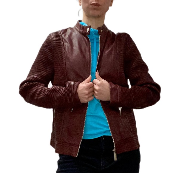 Philosophy Women’s Faux Leather Moto Jacket - Picture 1 of 12